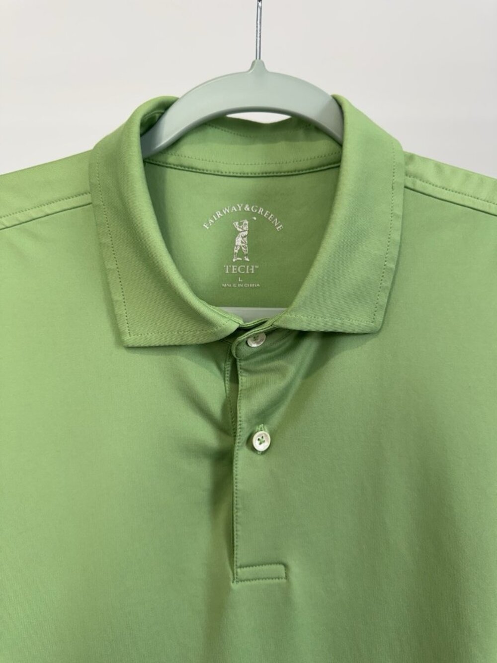 Fairway & Greene Golf Polo Men's Large Green Blue Hill CC Solid - Picture 11 of 11